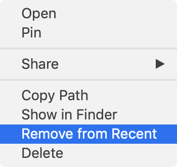 Recent file list options